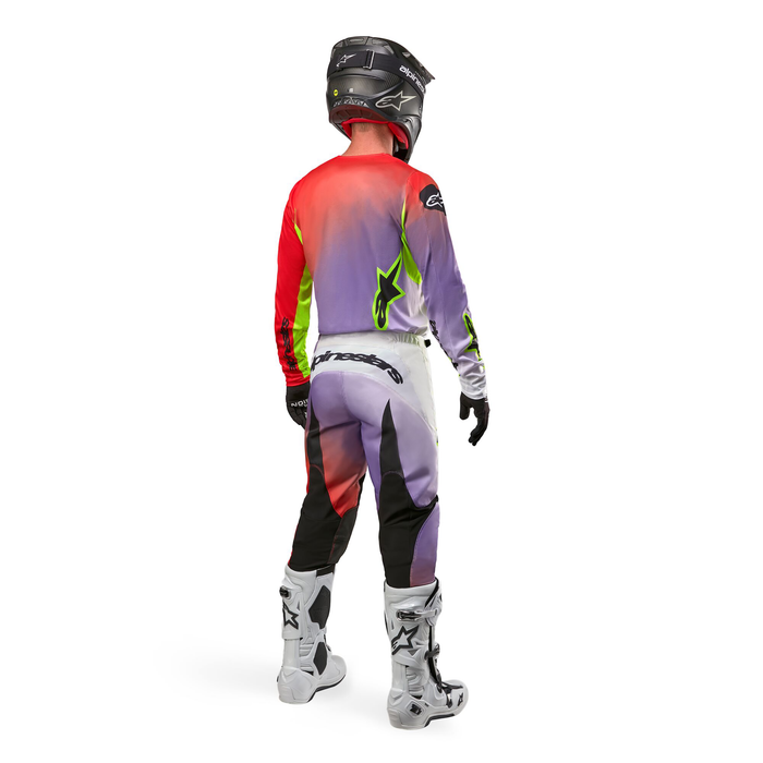 2024 Alpinestars Fluid Lucent White/Neon Red/Yellow Fluo Gear Combo