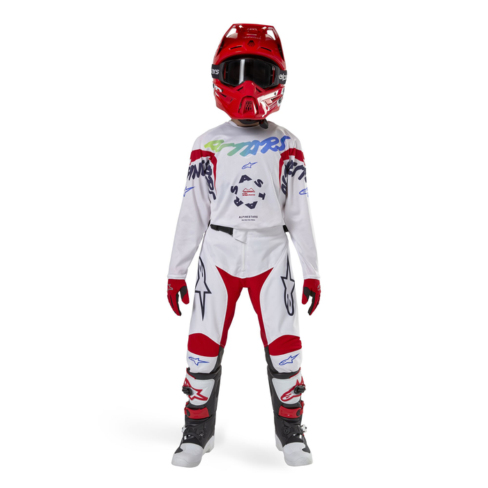 2024 Alpinestars Racer Hana White/Multicolor Gear Combo - Youth (6-13)