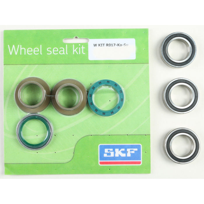 SKF Wheel Seal Kit w/ Wheel Bearings - Rear - 2006-2023 Kawasaki KX125/250/250F/450F - WSB-KIT-R017-KA-SU