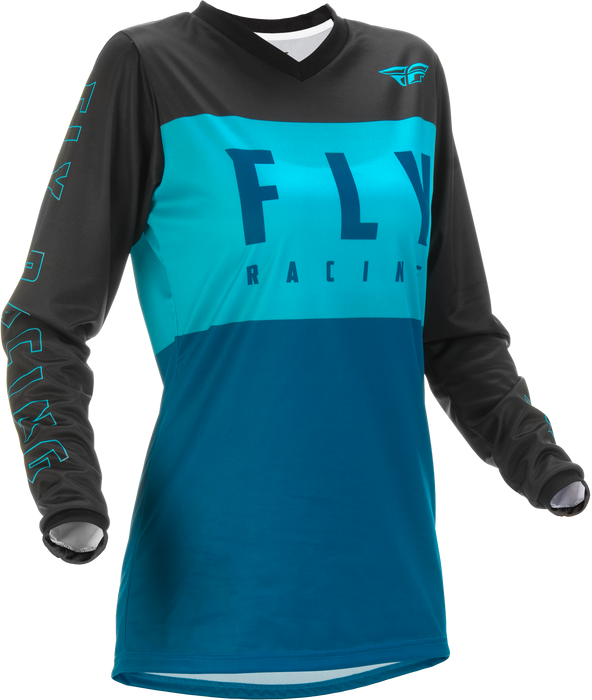 2022 Fly Racing Women's Aqua/Dark Teal/Black F-16 Gear Combo