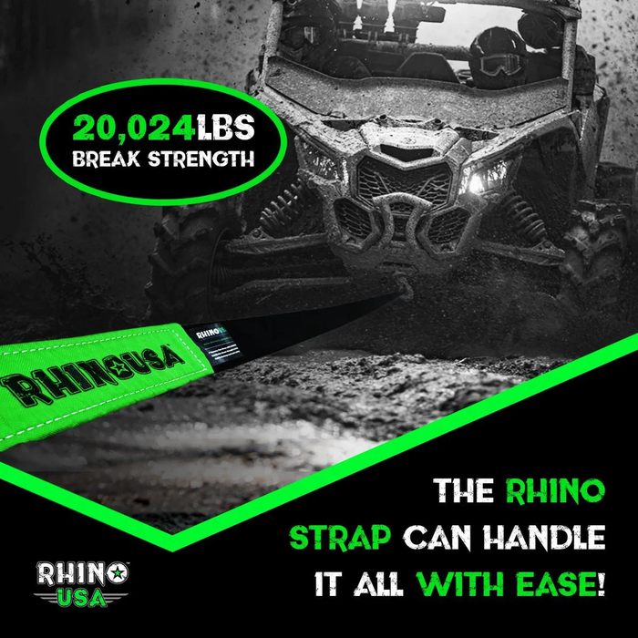 Rhino USA 2" x 20' Ultimate Recovery Tow Strap