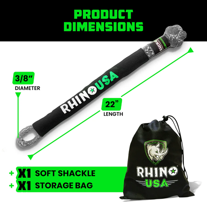 Rhino USA 3/8" Synthetic Soft Shackles (2-Pack)