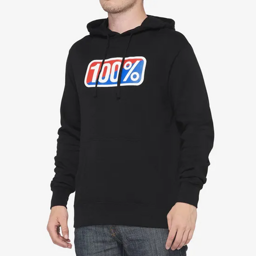 100% Classic Pullover Hoodie Fleece - Black