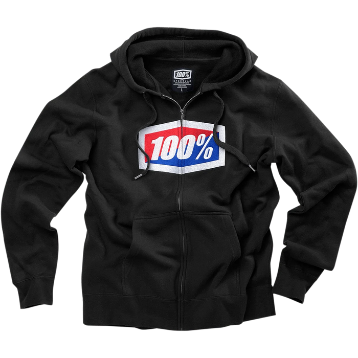 100% Official Fleece Full-Zip Hoodie - Black