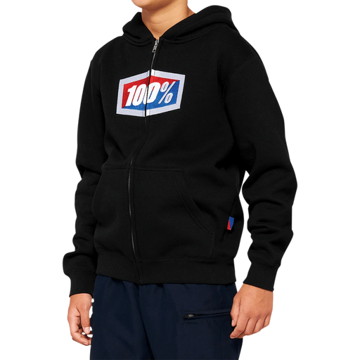 100% Youth Official Full-Zip Hoodie - Black