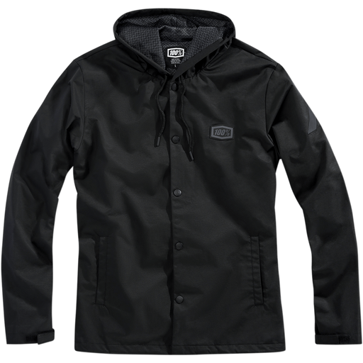 100% Tempus Hooded Snap Jacket - Black