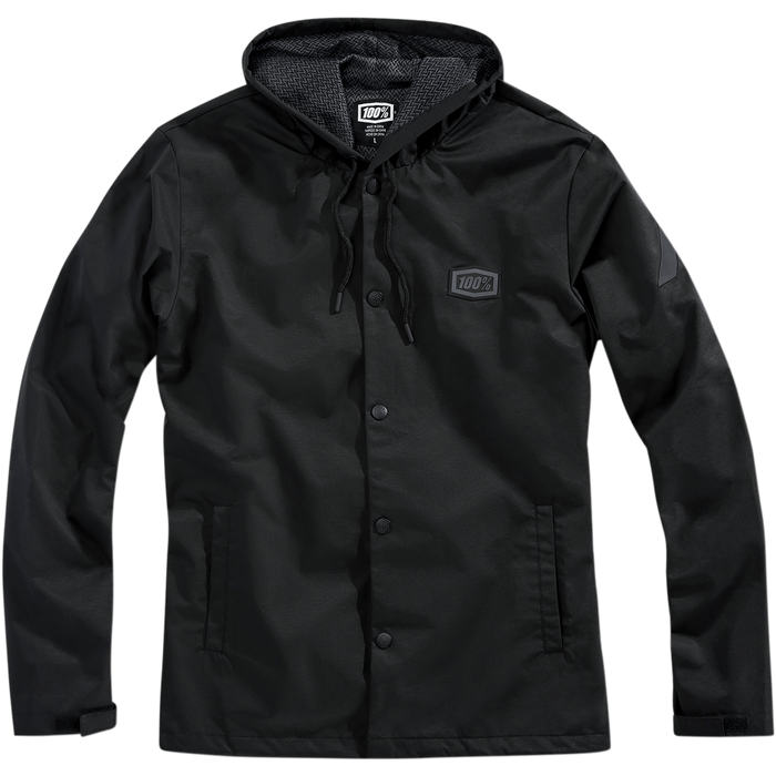 100% Tempus Hooded Snap Jacket - Black