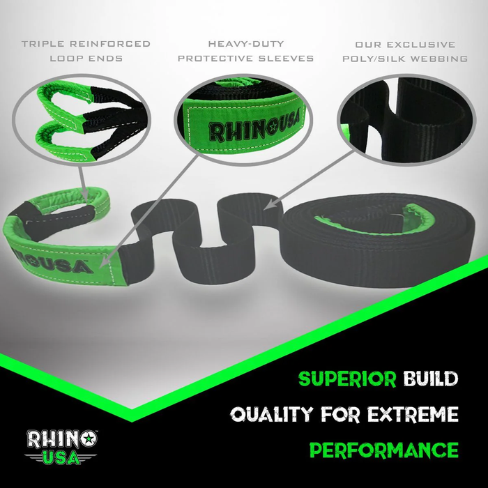 Rhino USA 2" x 20' Ultimate Recovery Tow Strap