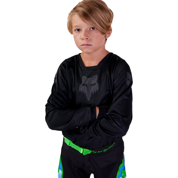 FOX Racing Youth Blackout Jersey in Black/Black