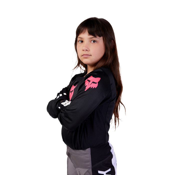 FOX Racing Youth Girls' Blackout Jersey in Black/Black