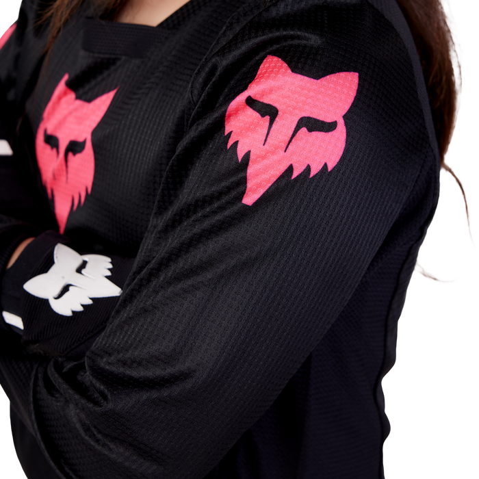 FOX Racing Youth Girls' Blackout Jersey in Black/Black