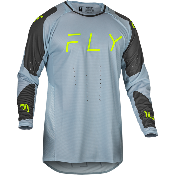 2024 Fly Racing Adult Evolution DST Ice Grey/Charcoal/Neon Green Gear Combo