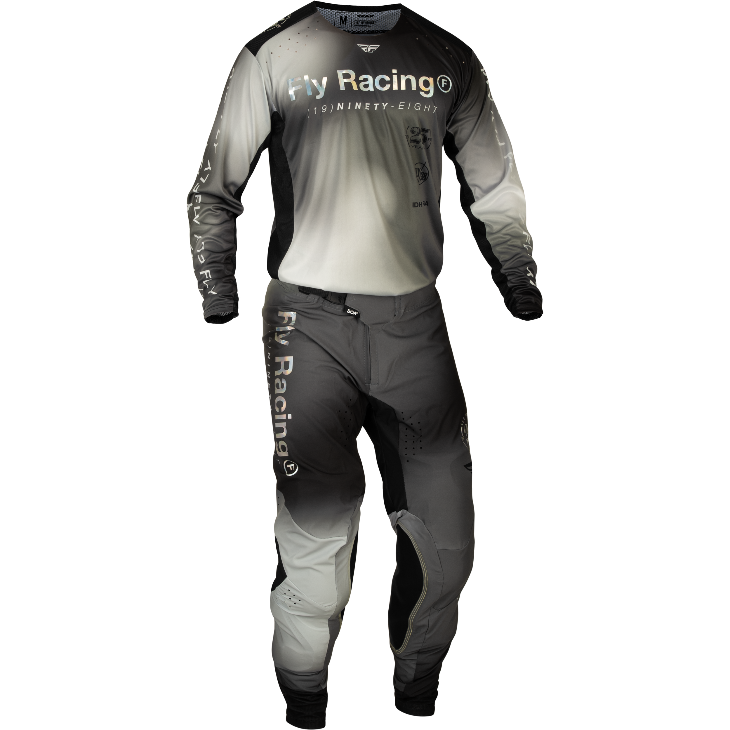 fly mx gear 2024 2024 Fly Racing Adult Lite SE Legacy Light Grey/Black Gear Combo — BentLever.com