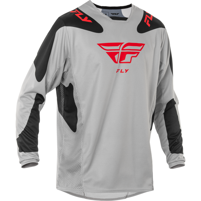 2025 Fly Racing Adult Kinetic Sym Light Grey/Red/Black Gear Combo