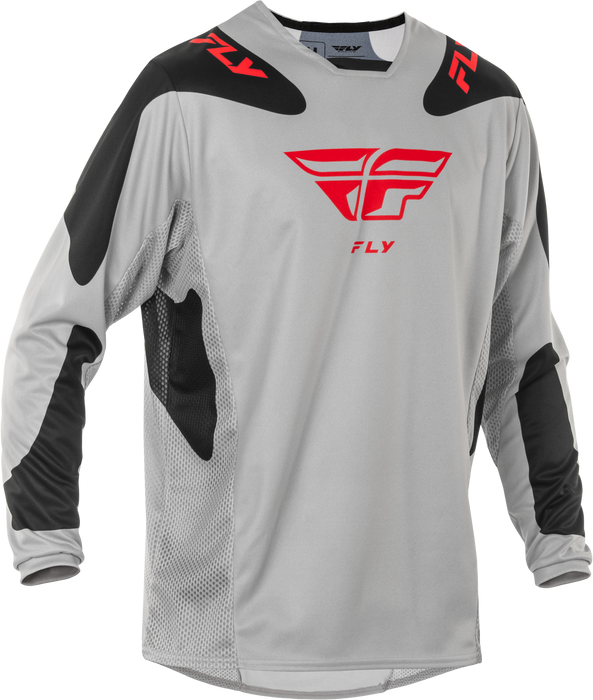 2025 Fly Racing Adult Kinetic Sym Light Grey/Red/Black Gear Combo