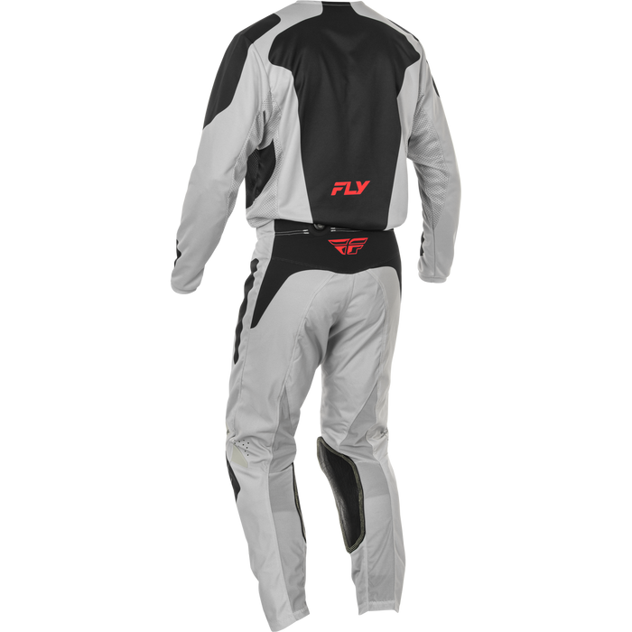 2025 Fly Racing Adult Kinetic Sym Light Grey/Red/Black Gear Combo