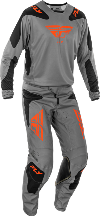 2025 Fly Racing Adult Kinetic Sym Grey/Orange/Black Gear Combo