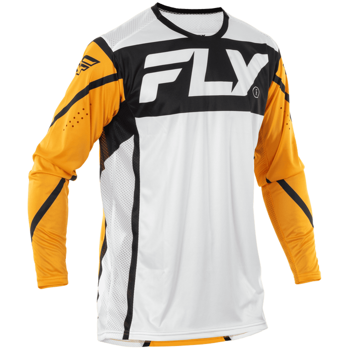 2025 Fly Racing Adult Lite White/Black/Mustard Gear Combo