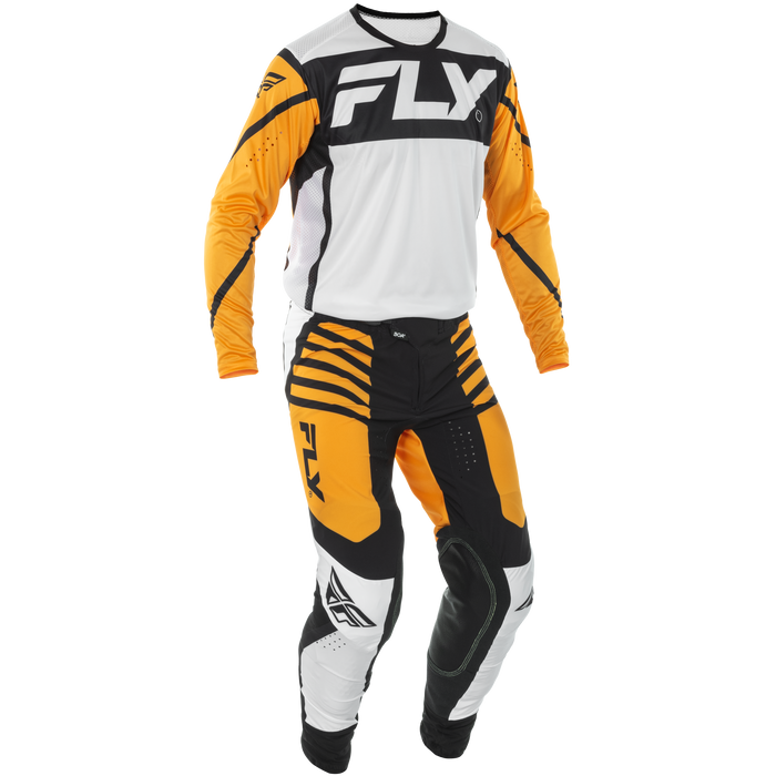 2025 Fly Racing Adult Lite White/Black/Mustard Gear Combo