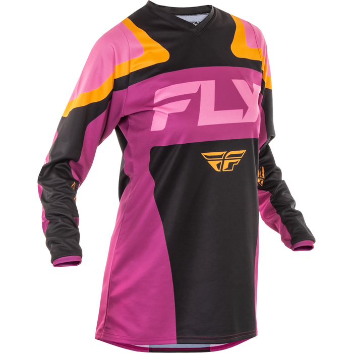 2025 Fly Racing Women's F-16 Black/Mauve/Yellow Gear Combo