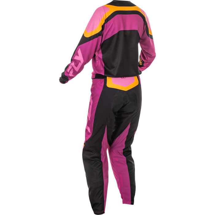 2025 Fly Racing Women's F-16 Black/Mauve/Yellow Gear Combo