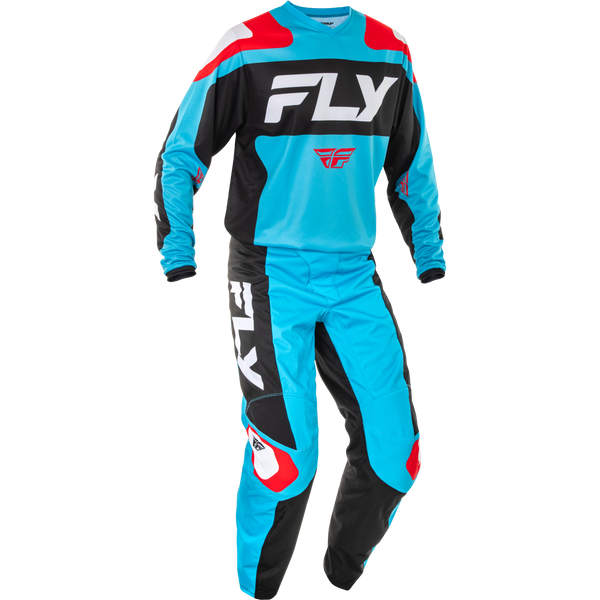2025 Fly Racing Adult F-16 Cyan/Black/White Gear Combo — BentLever.com