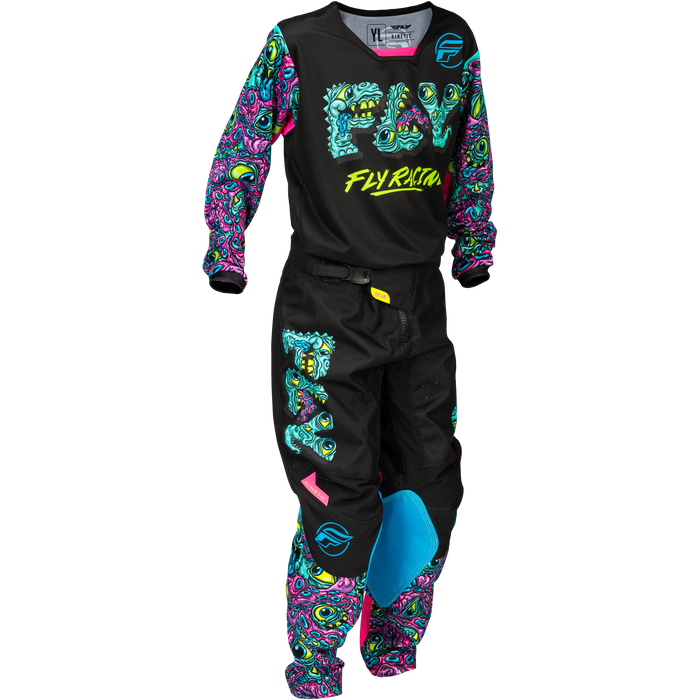 2026 FLY Racing Youth Kinetic Mutant Gear Combo - Black/Multi Color
