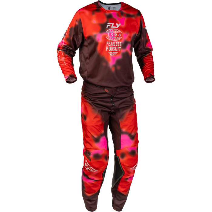 FLY Racing Kinetic Blur Red/Maroon Gear Combo