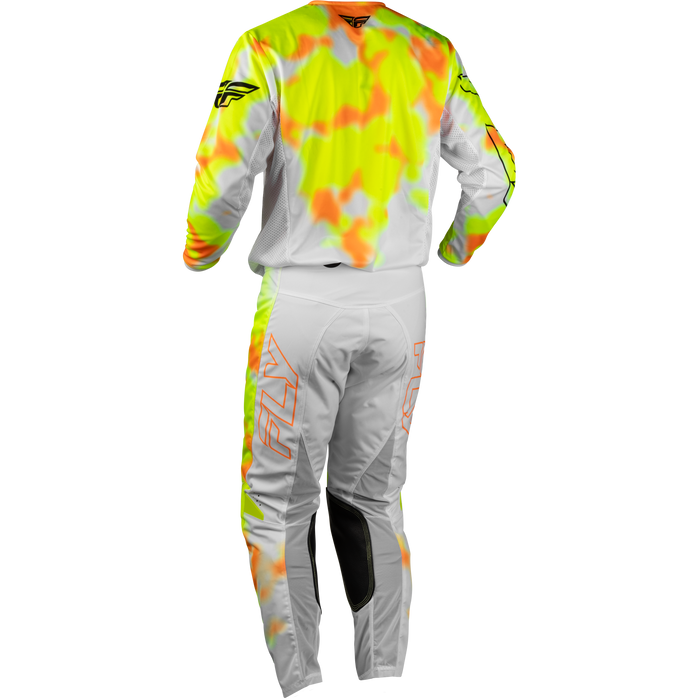 FLY Racing Kinetic Blur White/Hi-Vis/Orange Gear Combo