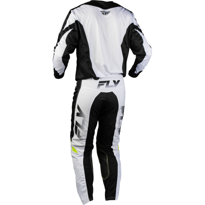 FLY Racing Kinetic Fade White/Black/Hi-Vis Gear Combo