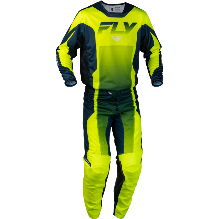 FLY Racing Kinetic Fade Hi-Vis/Navy/White Gear Combo
