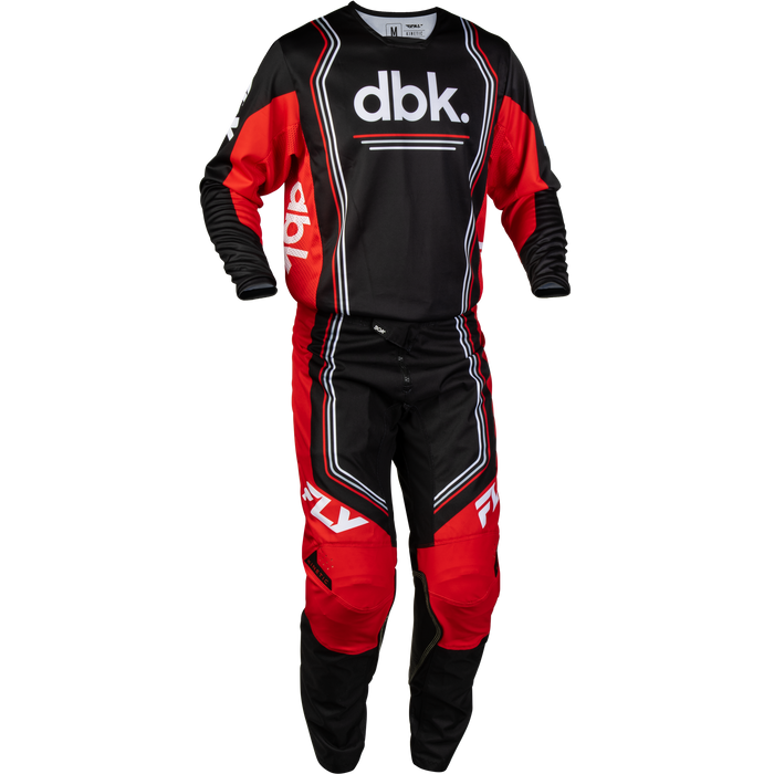 FLY Racing Kinetic DBK Black/Red/White Gear Combo