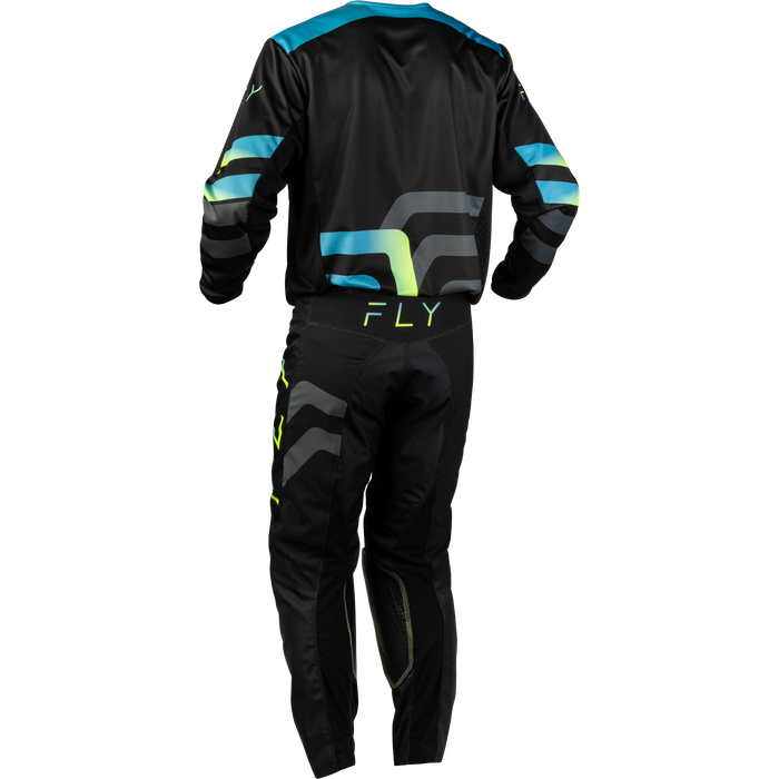 FLY Racing Kinetic Volt Black/Grey/Teal/Yellow Gear Combo