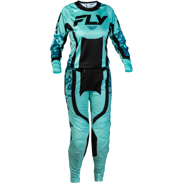 FLY Racing Women's Lite Flake Aqua/Teal/Black Gear Combo