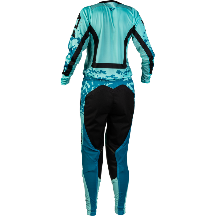 FLY Racing Women's Lite Flake Aqua/Teal/Black Gear Combo
