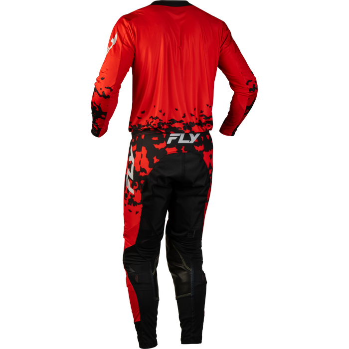 FLY Racing Lite Flake Red/Grey/Black Gear Combo