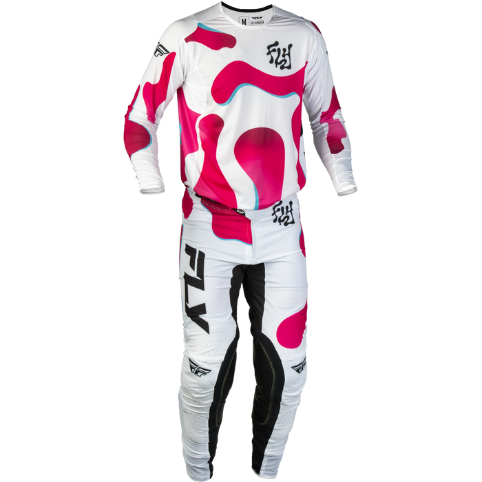 FLY Racing Youth Lite Vibe White/Pink/Blue Gear Combo