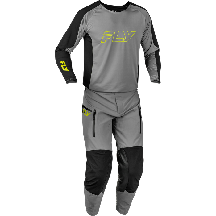 FLY Racing Patrol Elite Grey/Black/Hi-Vis Yellow Gear Combo