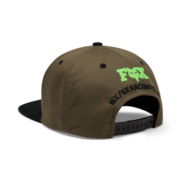 FOX Racing Kawasaki Snapback Hat in Olive Green