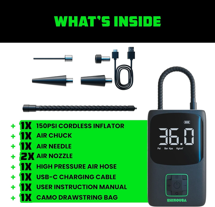 Rhino USA 150 PSI Portable Air Compressor