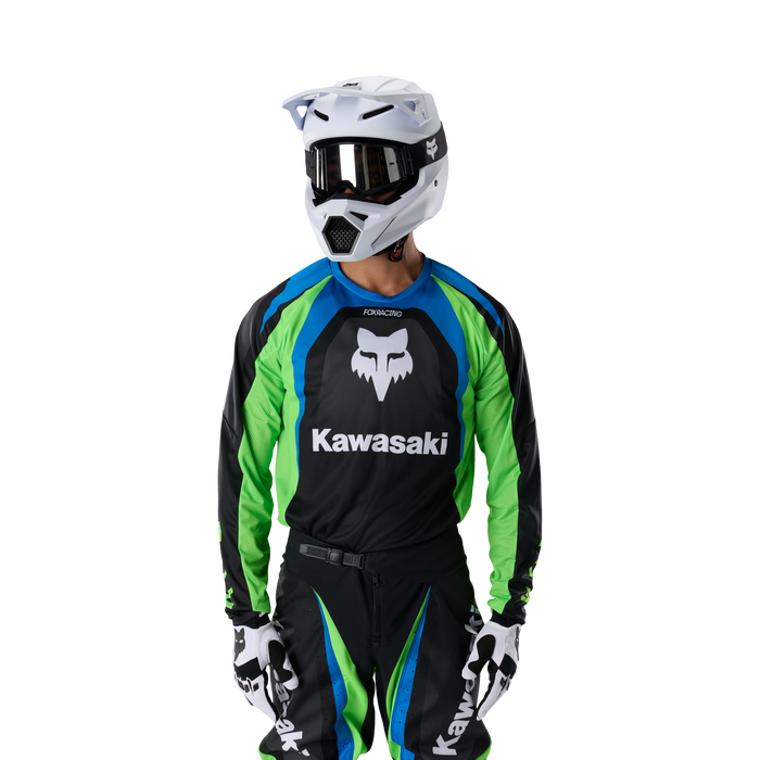 FOX Racing 180 Kawasaki Black Jersey & Pant Combo in Black