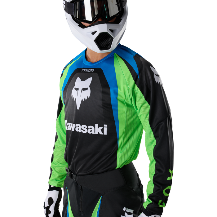 FOX Racing 180 Kawasaki Black Jersey & Pant Combo in Black