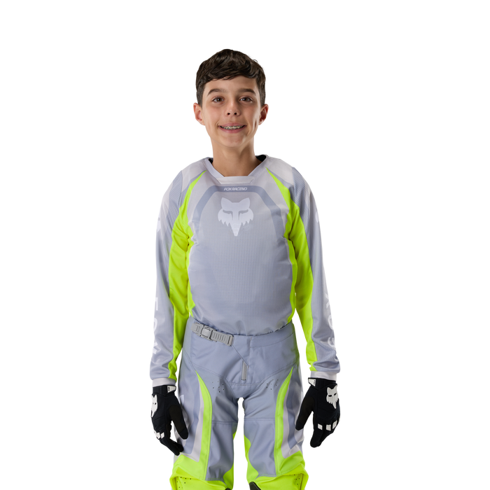FOX Racing Youth 180 Frame Grey/Yellow Jersey & Pant Combo in Grey/Yellow