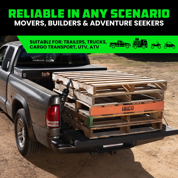 Rhino USA Self-Tensioning Ratchet Straps (2PK 1.6" x 8')