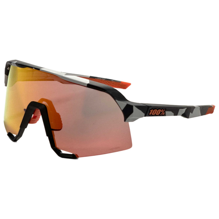 100% S3 Sunglasses - Soft Tact Grey Camo / HiPER Red Multilayer Mirror