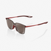 100% Legere Square Sunglasses - Soft Tact Crimson / Silver Mirror