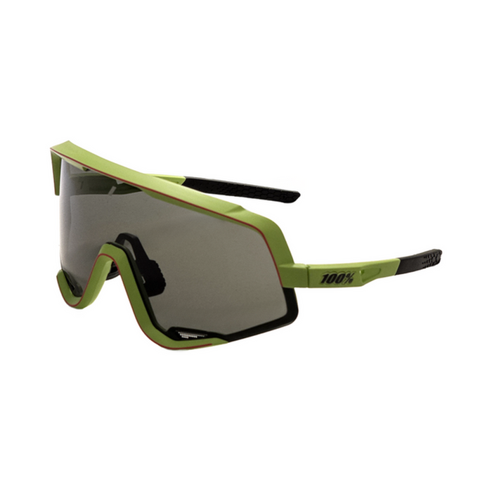 100% Glendale Sunglasses - Soft Tact Washed Out Neon Yellow / Smoke