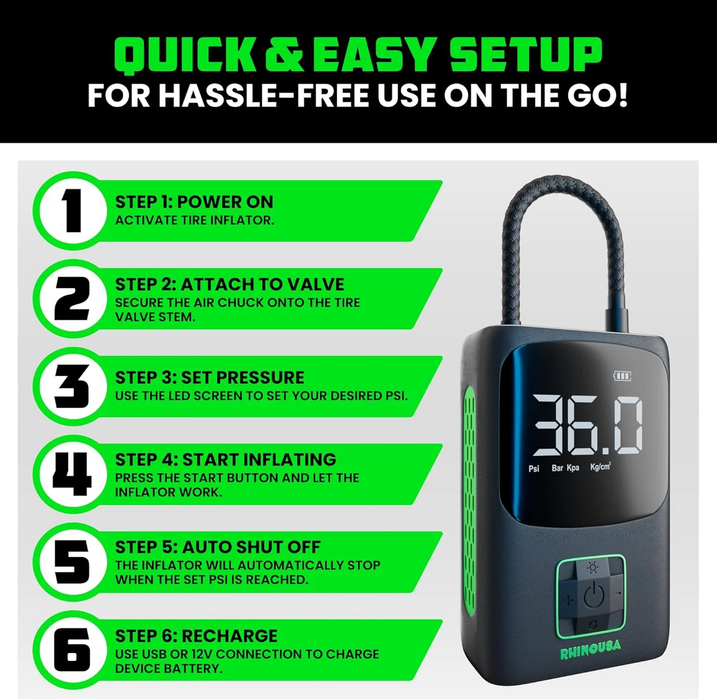 Rhino USA 150 PSI Portable Air Compressor