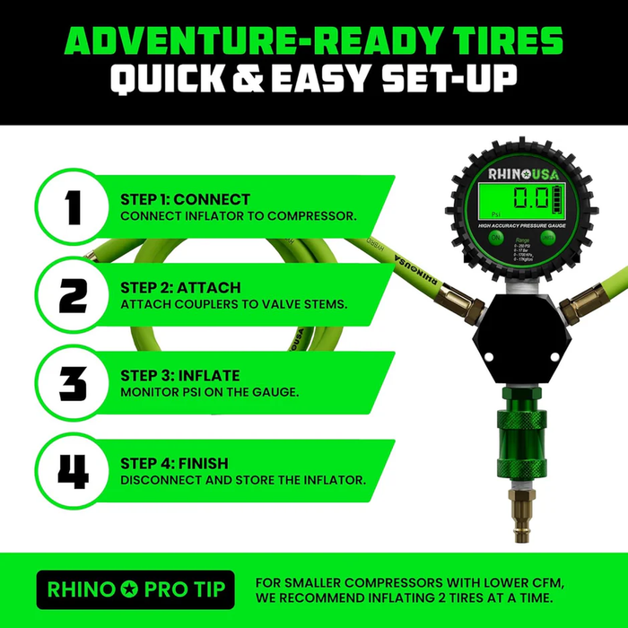 Rhino USA 4-Wheel Tire Inflation Deflation System