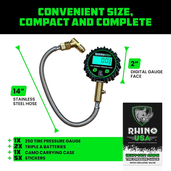 Rhino USA 250 PSI Heavy Duty Digital Tire Gauge